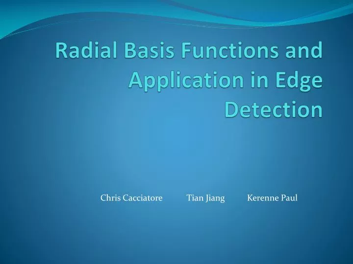 radial basis functions and application in edge detection