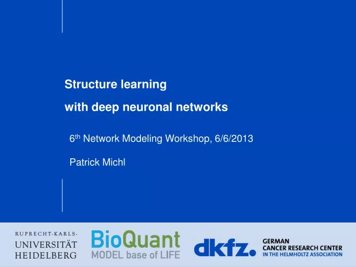 structure learning with deep neuronal networks