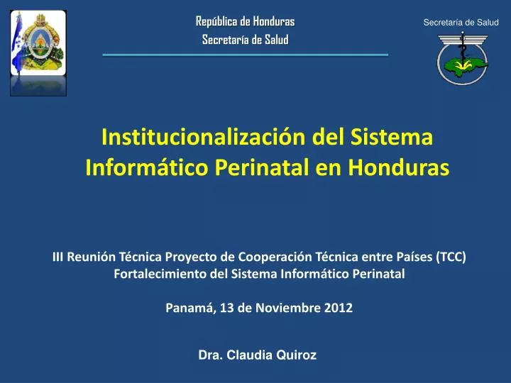 institucionalizaci n del sistema inform tico perinatal en honduras