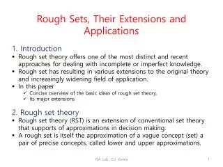 Rough Sets, Their Extensions and Applications Introduction