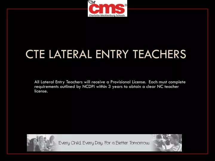 cte lateral entry teachers