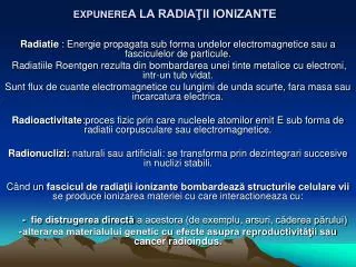 expunere a la radia ii ionizante