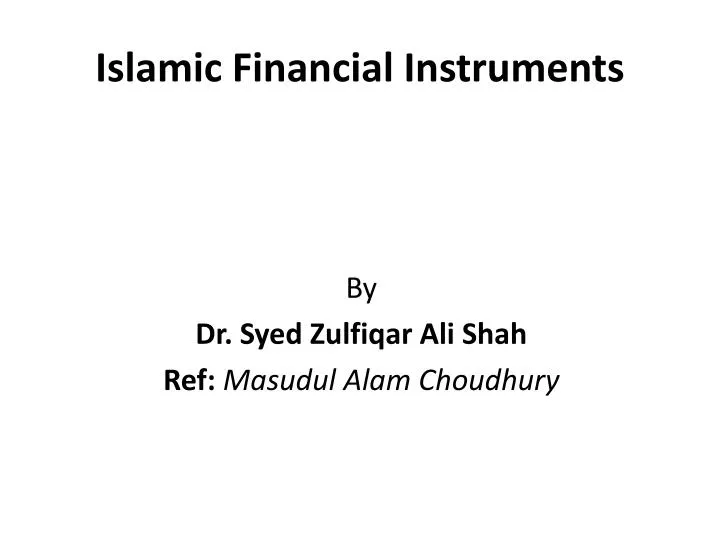 islamic financial instruments