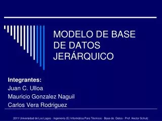 modelo de base de datos jer rquico