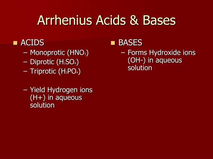 arrhenius acids bases