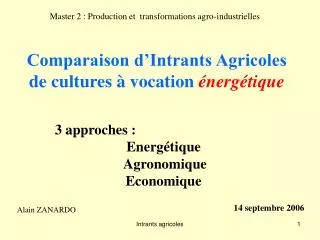 comparaison d intrants agricoles de cultures vocation nerg tique