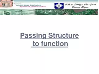 Passing Structure to function