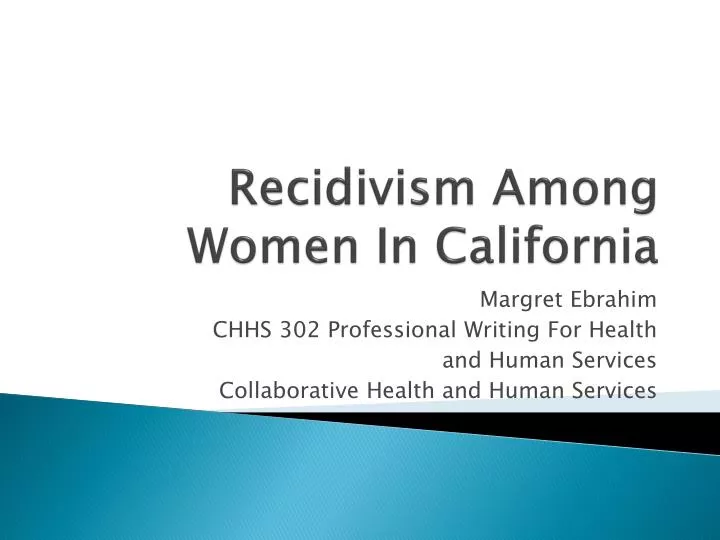 recidivism among women in california