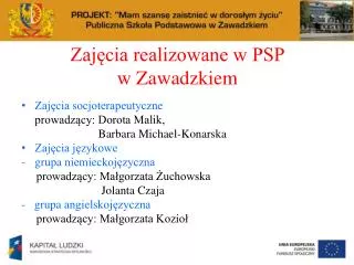 zaj cia realizowane w psp w zawadzkiem