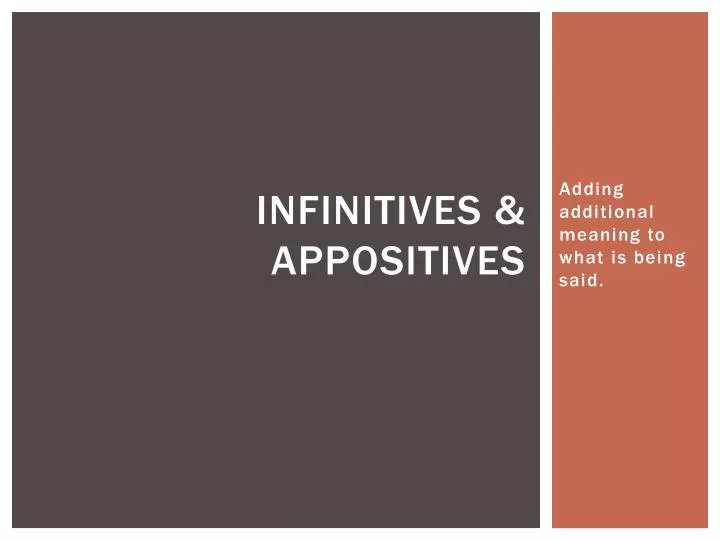 infinitives appositives