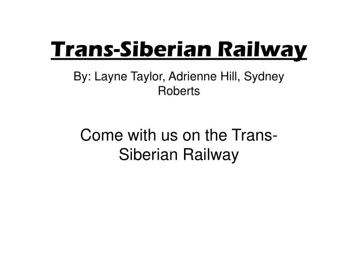 trans siberian railway