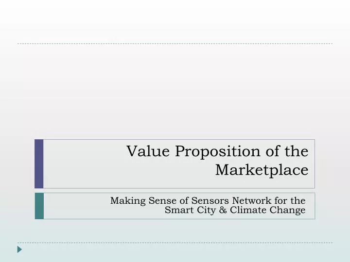 value proposition of the marketplace