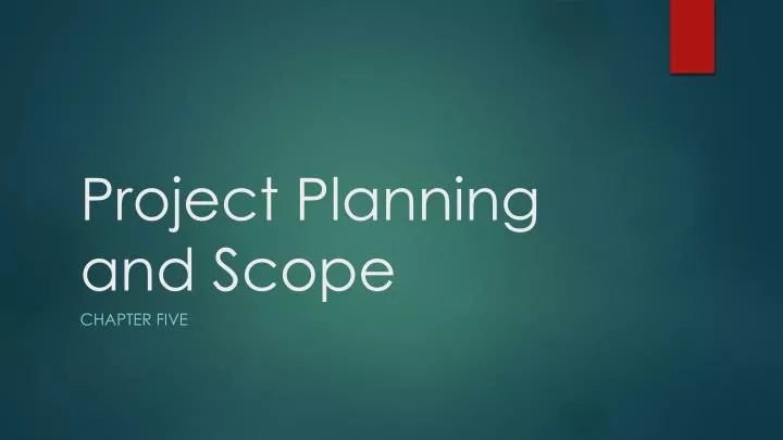 project planning and scope