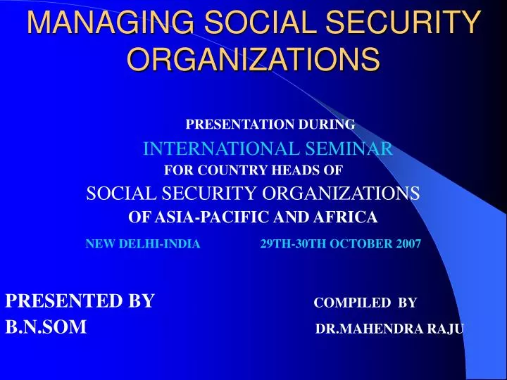 managing social security organizations