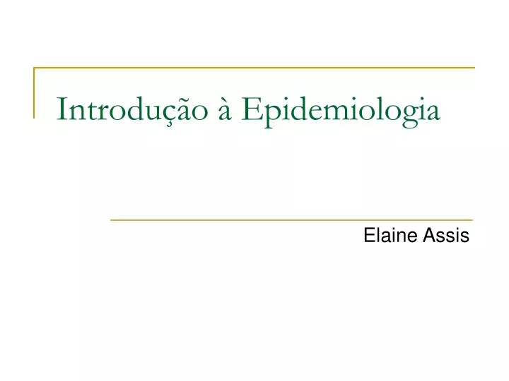 introdu o epidemiologia