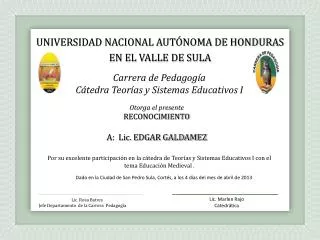 universid ad nacional aut noma de honduras en el valle de sula