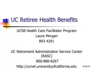 UC Retiree Health Benefits