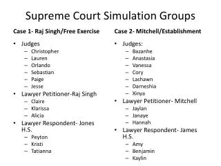 Supreme Court Simulation Groups