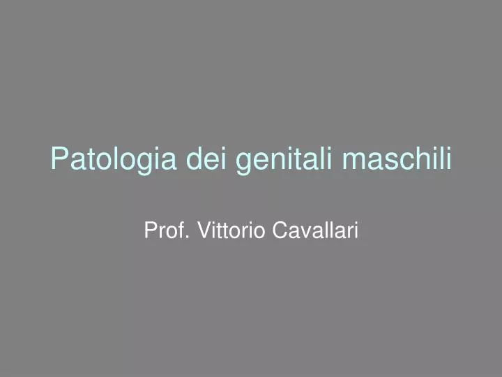 patologia dei genitali maschili