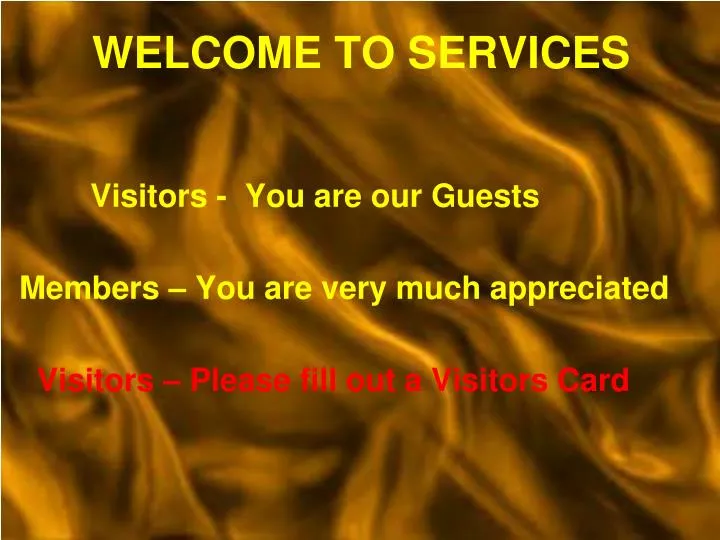 welcome to services