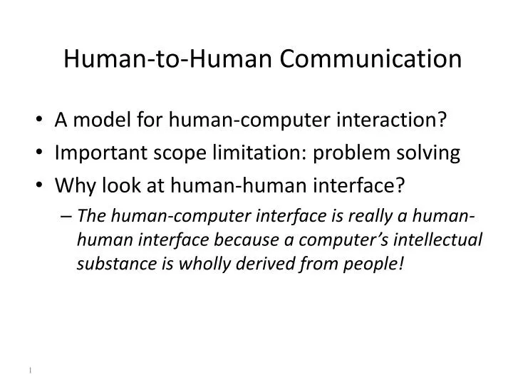 human to human communication