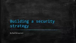 Building a security strategy