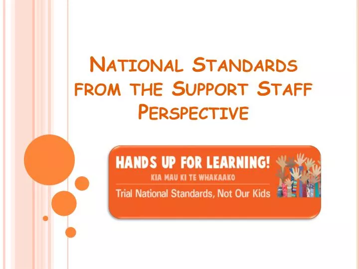 national standards from the support staff perspective