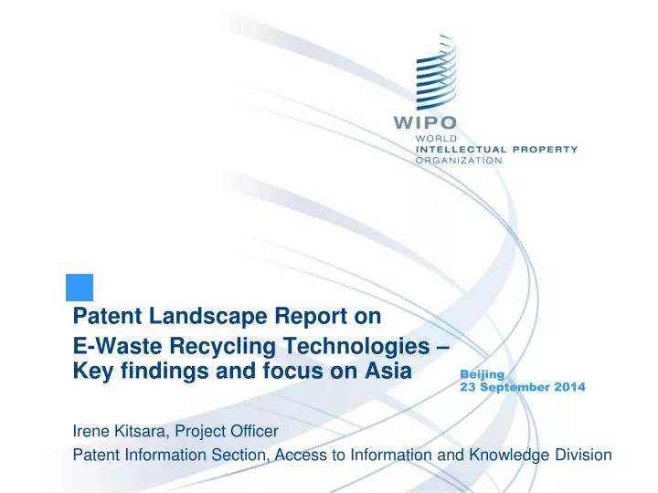patent landscape report on e waste recycling technologies key findings and focus on asia