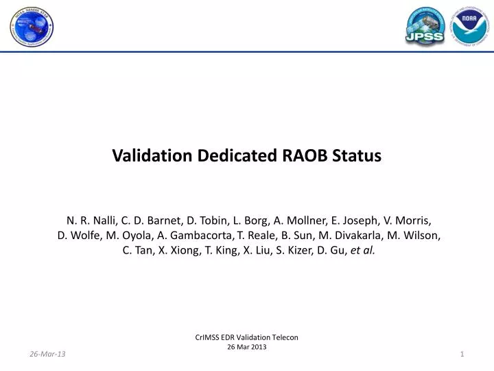 validation dedicated raob status