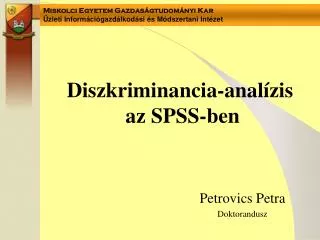 diszkriminancia anal zis az spss ben