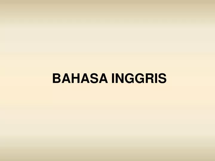 bahasa inggris