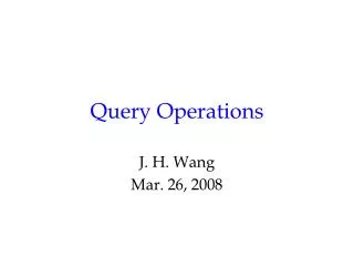 Query Operations