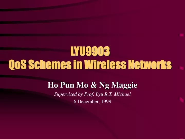lyu9903 qos schemes in wireless networks