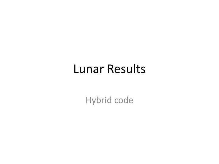 lunar results