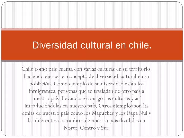 diversidad cultural en chile