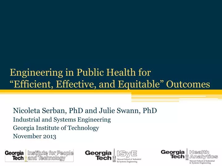 engineering in public health for efficient effective and equitable outcomes