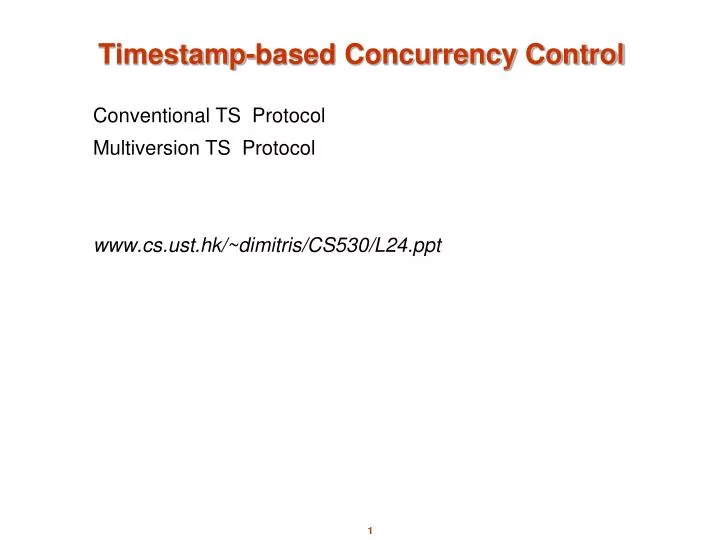 timestamp based concurrency control