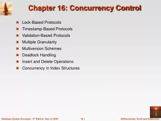 Chapter 16: Concurrency Control