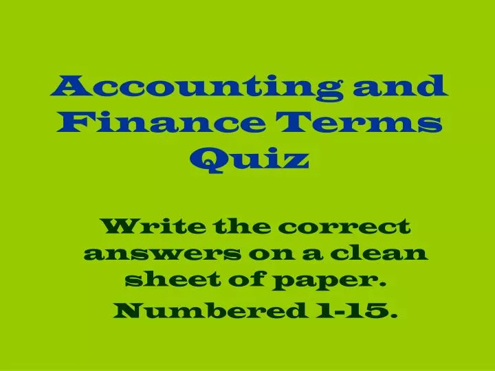 accounting and finance terms quiz