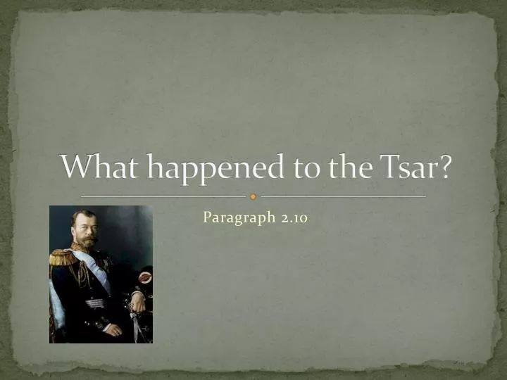 what happened to the tsar