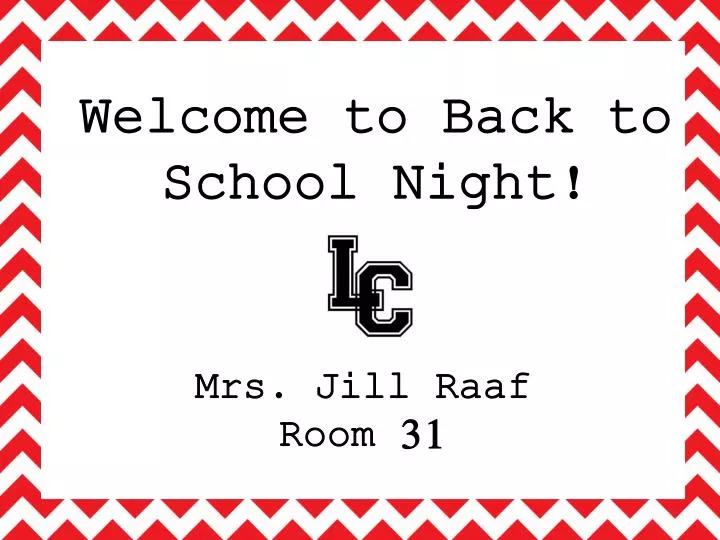 welcome to back to school night