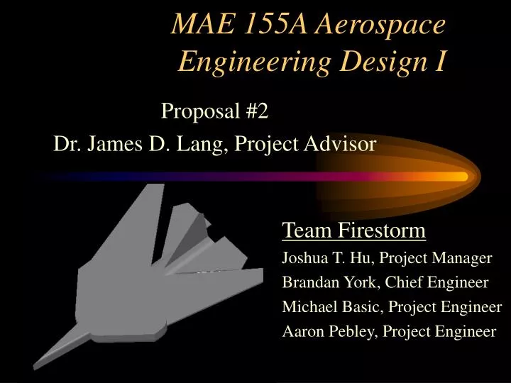 mae 155a aerospace engineering design i