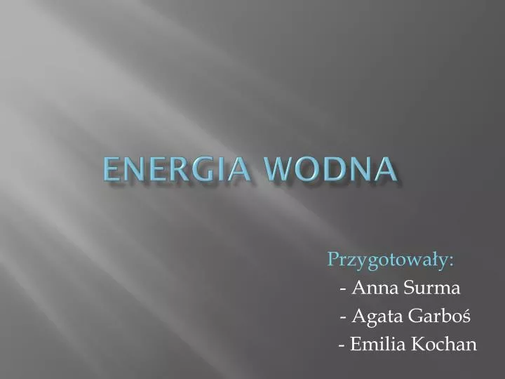 energia wodna