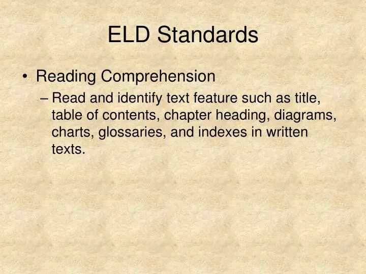 eld standards