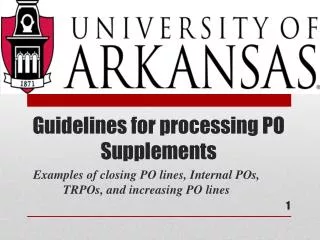 Guidelines for processing PO Supplements