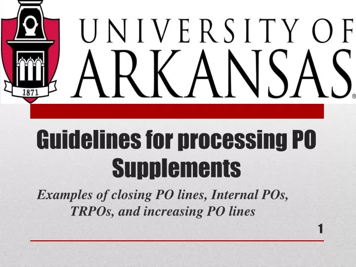 guidelines for processing po supplements