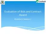 Evaluation of Bids and Contract Award