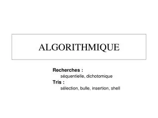 algorithmique