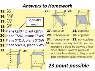 Answers to Homework