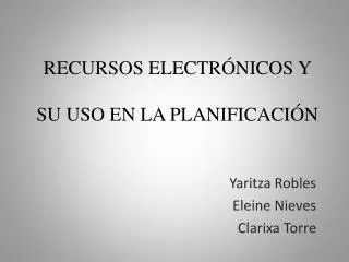 recursos electr nicos y su uso en la planificaci n